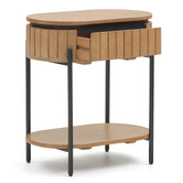 Linea Furniture Lagan Mango Wood Bedside Table with Drawer