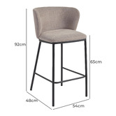 Linea Furniture 65cm Claire Chenille Barstools