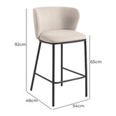 Linea Furniture 65cm Claire Chenille Barstools