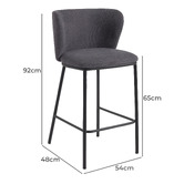Linea Furniture 65cm Claire Chenille Barstools