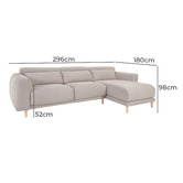 Linea Furniture 3 Seater Tertial Sofa with Chaise