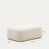 Linea Furniture Cream Penelope Boucle Ottoman