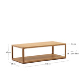 Linea Furniture Bonnie Oak Wood Coffee Table