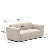 Linea Furniture Addison 2 Seater Sofa with Removable Armrest