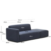 Linea Furniture Addison 2 Seater Sofa &amp; Ottoman Set