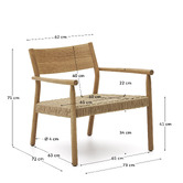 Linea Furniture Annalise Oak Wood Armchair