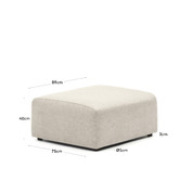 Linea Furniture 89cm Grey Addison Ottoman