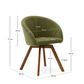 Linea Furniture Blythe Chenille Swivel Dining Chair