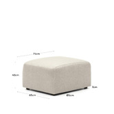 Linea Furniture 65cm Grey Addison Ottoman