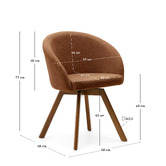 Linea Furniture Blythe Chenille Swivel Dining Chair