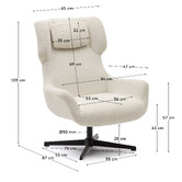 Linea Furniture Ashley Boucle Swivel Armchair