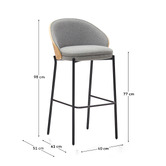 Linea Furniture 77cm Hudson Upholstered Barstools