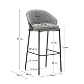Linea Furniture 77cm Hudson Upholstered Barstools