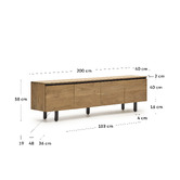 Linea Furniture Cameron 4 Door Acacia Wood TV Unit