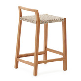 Linea Furniture 67.5cm Ilario Teak Wood Outdoor Bar Stool