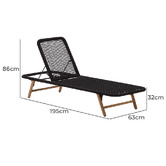 Linea Furniture Mauro Acacia Wood Sun Lounge