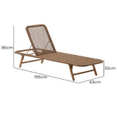 Linea Furniture Mauro Acacia Wood Sun Lounge