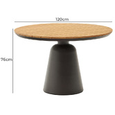 Linea Furniture Andro Round Teak Wood Outdoor Dining Table