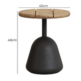 Linea Furniture Ferdin Round Acacia Wood Outdoor Side Table