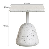 Linea Furniture White Ferdin Terrazzo Outdoor Side Table
