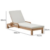 Linea Furniture Alessa Eucalyptus Wood Sun Lounger