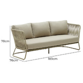 Linea Furniture 3 Seater Fiorenzo Outdoor Sofa
