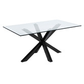 Linea Furniture Laurent Tempered Glass Dining Table