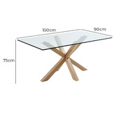 Linea Furniture Laurent Tempered Glass Dining Table