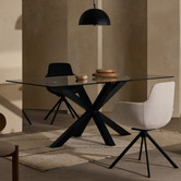 Linea Furniture Clear Weiss Glass Dining Table