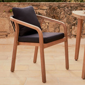 Linea Furniture Aldo Eucalyptus Wood Outdoor Dining Chairs