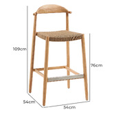 Linea Furniture Ramona Acacia Wood Bar Stools