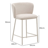 Linea Furniture Elodie Chenille Bar Stools