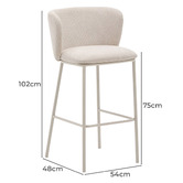 Linea Furniture Elodie Chenille Bar Stools