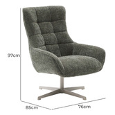 Linea Furniture Lowell Chenille Swivel Armchair