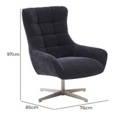 Linea Furniture Lowell Chenille Swivel Armchair