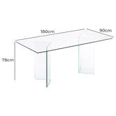 Linea Furniture Roscoe Glass Dining Table
