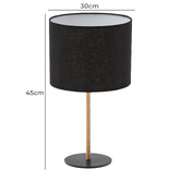 Linea Furniture Louis Rattan &amp; Steel Table Lamp