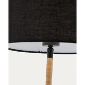 Linea Furniture Louis Rattan &amp; Steel Table Lamp