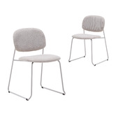Linea Furniture Haven Chenille Armless Dining Chairs