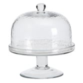 Linea Furniture Kayden Recycled Glass Cake Stand with Dome