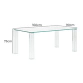 Linea Furniture Amelia Glass Dining Table