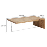 Linea Furniture Zinnia Glass &amp; Oak Wood Coffee Table