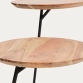 Linea Furniture 2 Piece Natural Ison Acacia Wood Side Table Set