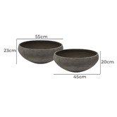Linea Furniture 2 Piece Caribou Cement Planter Set