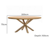 Linea Furniture Argo Oval Acacia Wood Dining Table