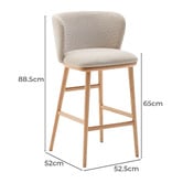 Linea Furniture 65cm Collins Chenille Bar Stools