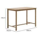 Linea Furniture Soren Rectangular Acacia Wood Outdoor Bar Table