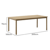 Linea Furniture Soren Rectangular Acacia Wood Outdoor Dining Table