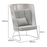 Linea Furniture Hanes High-Back Outdoor Lounge Chair