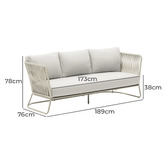 Linea Furniture 3 Seater Hanes Outdoor Sofa